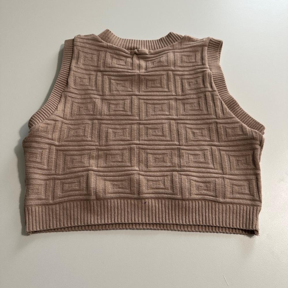 Debut Tan Ribbed Knit Top - Picture 3 of 4